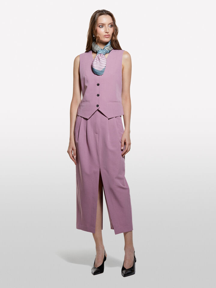 Mauve slim fit vest - women's vests and sleeveless jackets - Lilac | Sisley image number 1